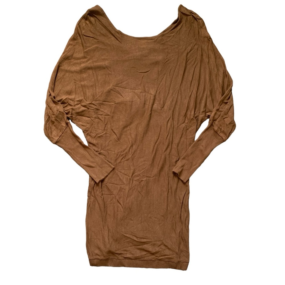 Vitrin Design Brown Long Sleeved Dress with Bow Details M